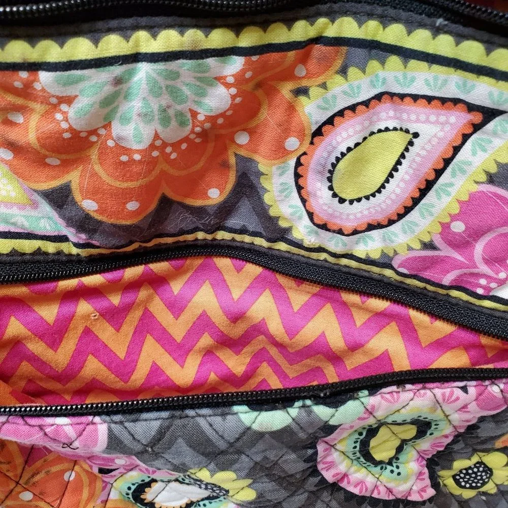 Large Colorful Vera Bradley Backpack, Floral, Paisley, Black, READ - Picture 10 of 12
